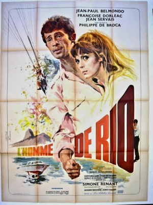 Affiche de cinéma originale L'Homme de Rio 1964 format 120x160 cm entoilée avec Jean-Paul Belmondo