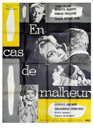 Affiche du film français En cas de malheur (1958) avec Brigitte Bardot et Jean Gabin