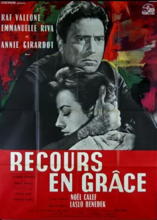 Affiche du film Recours en grâce (1956), drame judiciaire avec Raf Vallone, Emmanuelle Riva et Annie Girardot Poster of the film Recours en grâce (1956), French legal drama starring Raf Vallone, Emmanuelle Riva and Annie Girardot