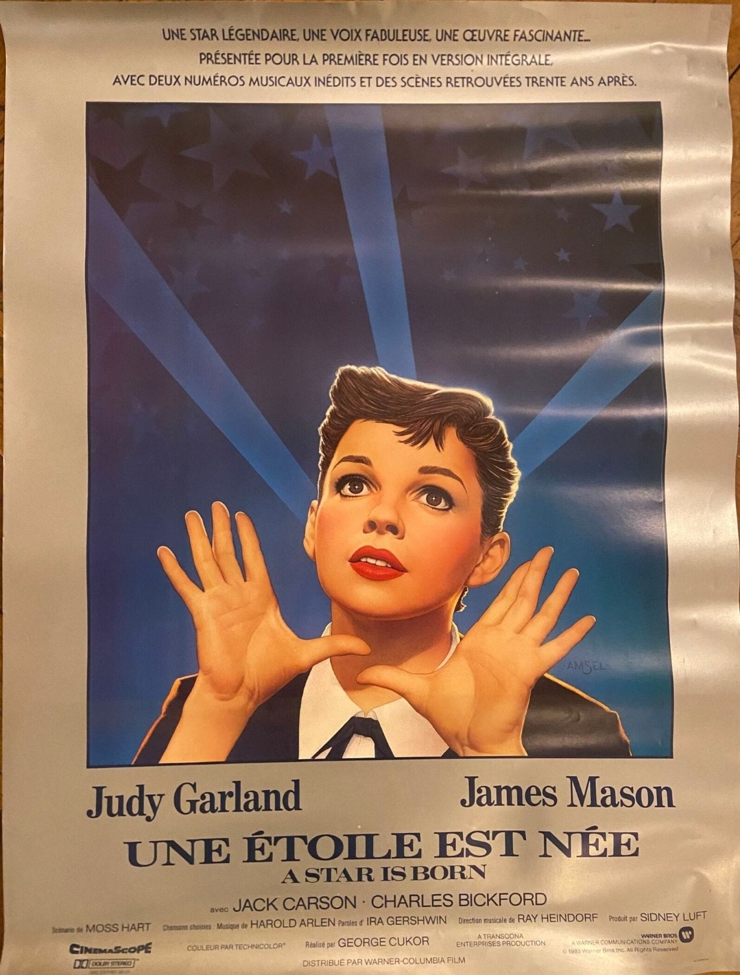 Affiche du film Une Étoile est née réalisé par George Cukor avec Judy Garland et James Mason, 1954 Movie poster for A Star Is Born directed by George Cukor, starring Judy Garland and James Mason, 1954