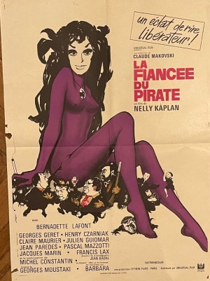 Affiche originale du film La Fiancée du pirate réalisé par Nelly Kaplan avec Bernadette Lafont, 1969 Original French movie poster for La Fiancée du pirate directed by Nelly Kaplan, starring Bernadette Lafont, 1969