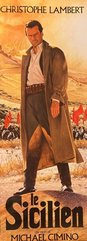Affiche cinéma originale du film Le Sicilien (1987), réalisé par Michael Cimino, avec Christophe Lambert dans le rôle principal. Original movie poster for The Sicilian (1987), directed by Michael Cimino, starring Christopher Lambert.
