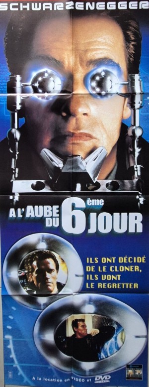 Affiche officielle du film de science-fiction À l’aube du 6ème jour réalisé par Roger Spottiswoode, avec Arnold Schwarzenegger (2000).