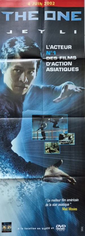Affiche de cinéma du film The One, film de science-fiction et d’action avec Jet Li, réalisé par James Wong, 2001.