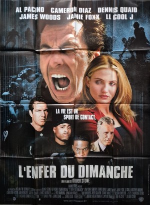 Affiche du film L’Enfer du dimanche avec Al Pacino dans l’univers du football américain professionnel.